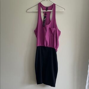 Chic Backless Pink and Black Dress